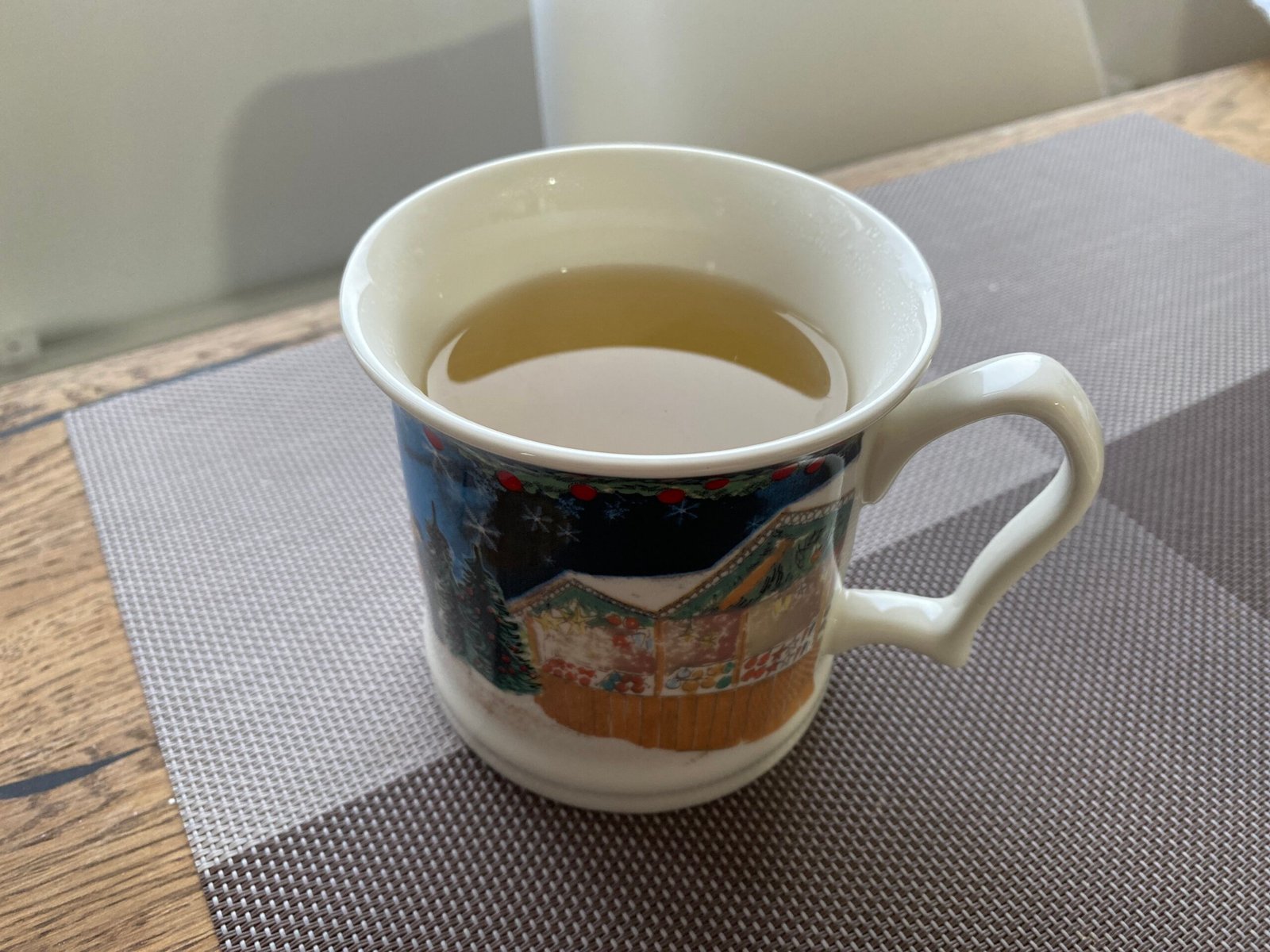 Pai Mu Tan White Tea is brewed in a mug cup.